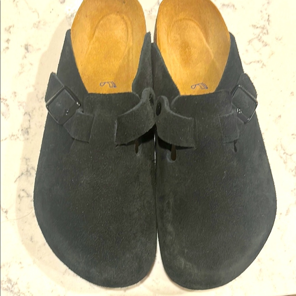 Birkenstock Black Suede Clogs